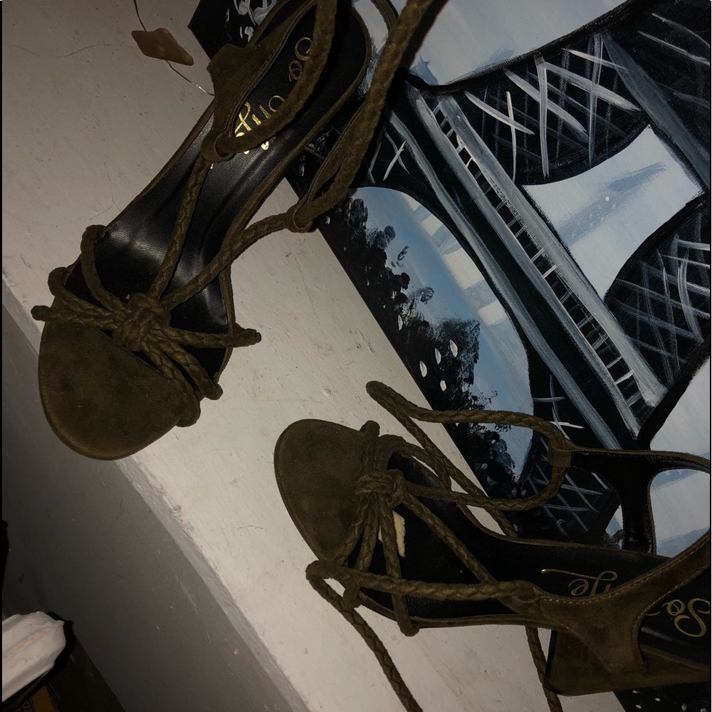 Olive green heels